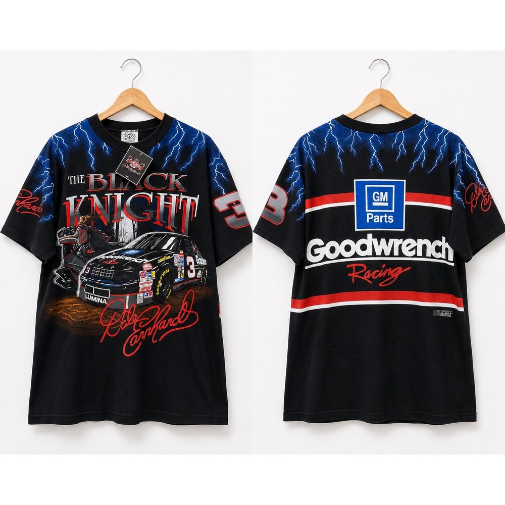 Vintage 1993 Dale Earnhardt The Black Knight T-Shirt NASCAR GM Goodwrench XL USA